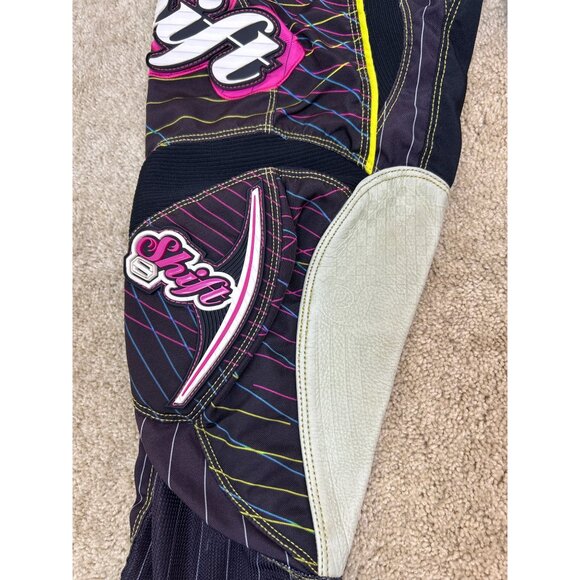 Shift by Fox Racing Motocross Pants Women’s Size 6 Leather Patch Black Pink - Picture 2 of 16